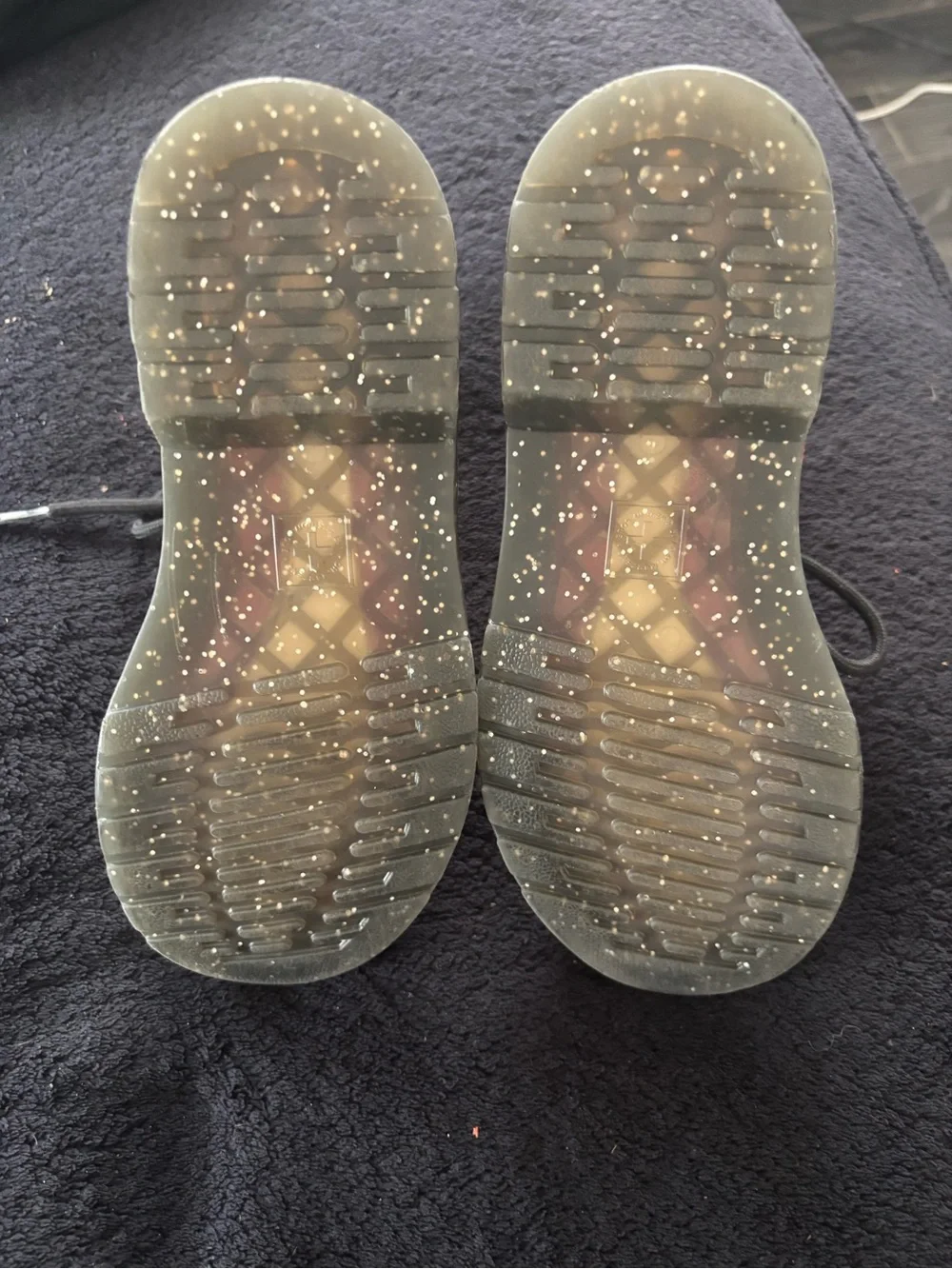 Dr. Martens Kids Red Glitter Lace-Up Combat Boots